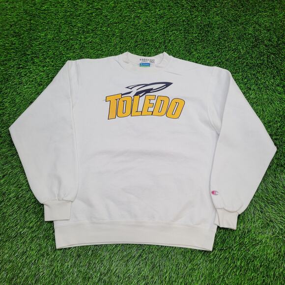 Vintage Toledo Rockets Sweatshirt Womens Medium 21x25 White - Picture 1 of 15